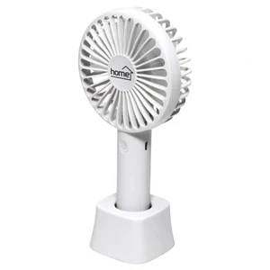 Home HF 9/WH kézi, tölthető ventilátor, 4 W, 10 cm-es lapátátmérő, 3 fokozat, 1200 mAh Li-ion akkumulátor, asztali tartó, fehér HF 9/WH