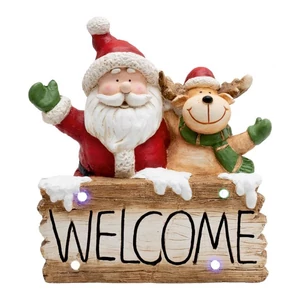 Kerámia figura, WELCOME, Mikulás + rénszarvas KDC 49