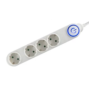 4-es elosztó lábkapcsolóval, 5m, fehér, 1,5 mm2