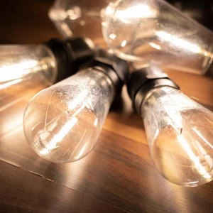 Sorolható party fényfüzér, Filament LED \\\"papaya\\\" búrákkal, kültéri, 5 m LPL 10 PAPAYA