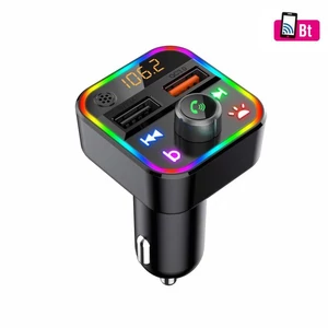 SAL FMBT 18RGB autós kihangosító és töltő, 5 in 1, FM modulátor, dupla USB gyorstöltő, feszültségmérő, basszus-kiemelés gomb