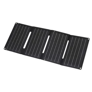 HOME MSC20W hordozható napelemes USB töltő, összecsukható, 20Watt, USB-A + USB-C + DC kimenet, PD gyorstöltés, LED töltésjelző, felakasztható, tartozék karabinerekkel