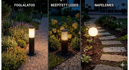 Kerti világítás dilemmák: Foglalatos, beépített LED-es vagy napelemes? Segítünk választani!