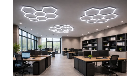 Hexagon LED lámpák – modern világítás irodába, otthonra és műhelybe