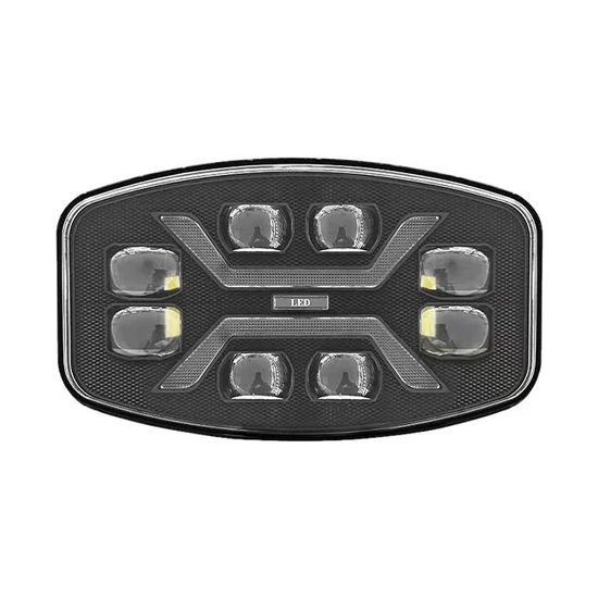 LED munkalámpa 10-60V 60W 10LED 6000K és figyelmeztető narancssárga