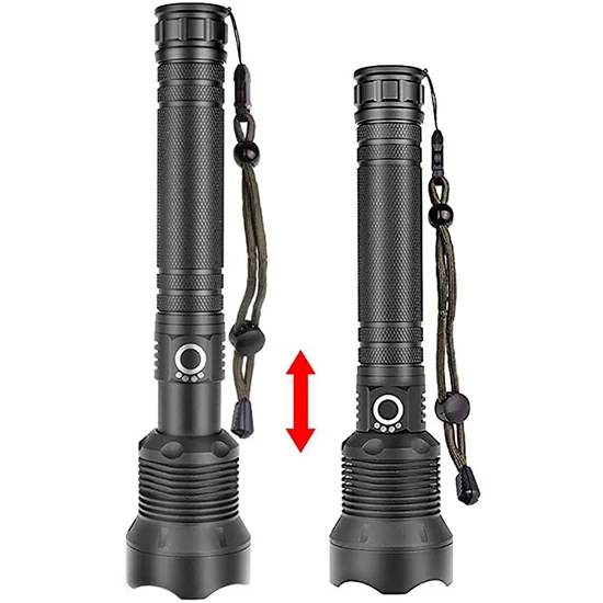 LED-es zseblámpa USB zoom XHP70 50000 lumen