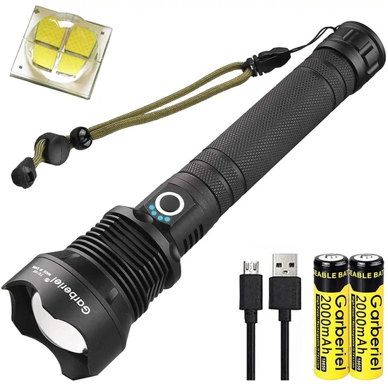 LED-es zseblámpa USB zoom XHP70 50000 lumen