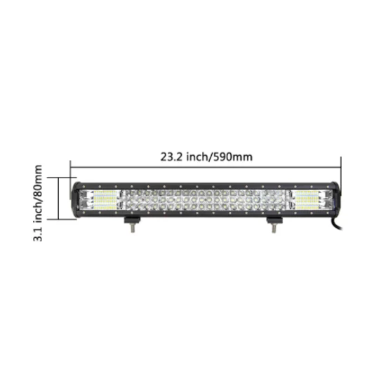 Led egyenes fényhíd 12V 7D 288W off-road munkalámpa gallytörő rendszámtábla tartóval