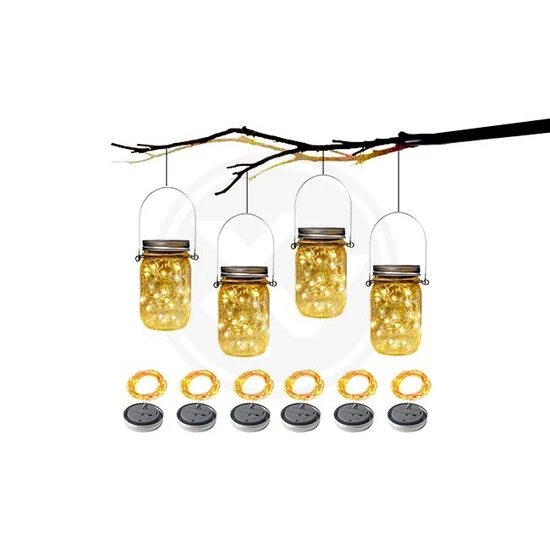 Solar LED lámpa dekorációs tégely