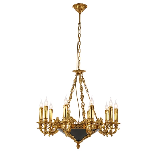 JULIAN CHANDELIER 8XE14 BRASS/CERAMIC