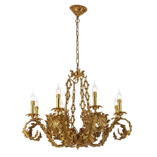 PHILIP CHANDELIER 8XE14 BRASS