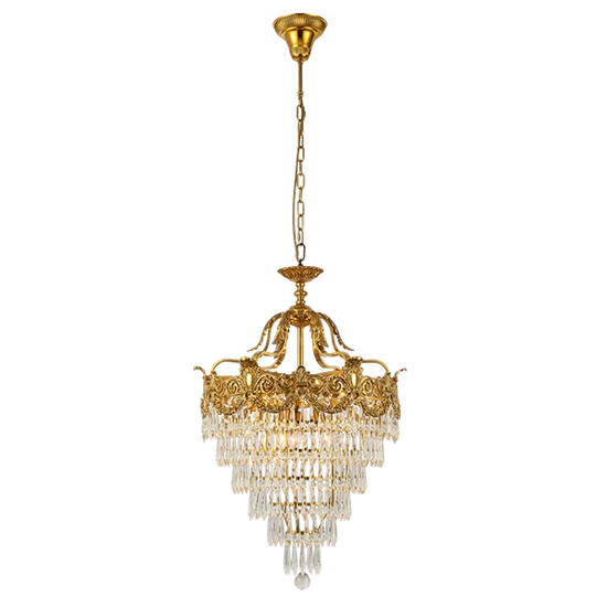 WINDSOR CHANDELIER 9XE14 BRASS/CRYSTALS