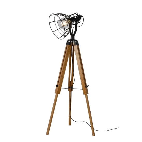 ETHEL FLOOR LAMP 1XE27 BLACK/WOOD