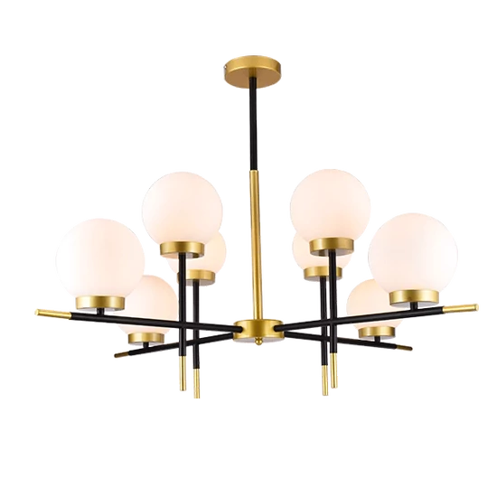 JULIET CHANDELIER 8XE27 BLACK/GOLD