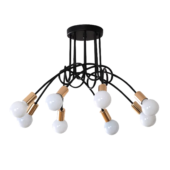 MYA CEILING LAMP 8XE27 BLACK/GOLD