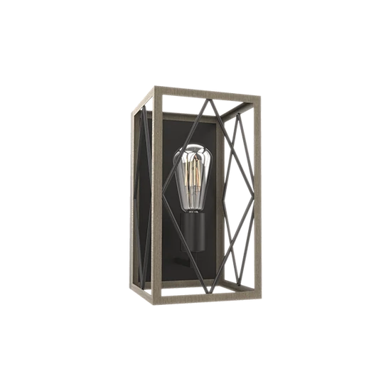 BIANCA WALL LAMP 1XE27 MATT BLACK/MAHOGANY