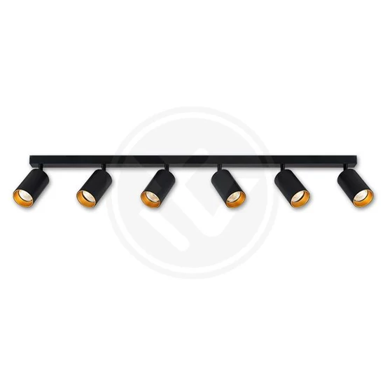 Fali lámpa gu10 led eris gold mozgatható x6 fekete