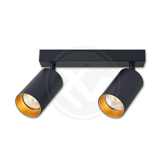 Fali lámpa gu10 led eris gold mozgatható x2 fekete