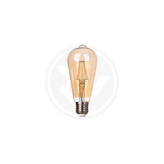 LED izzó E27 Filament Vita ST64 2200K 6W borostyán