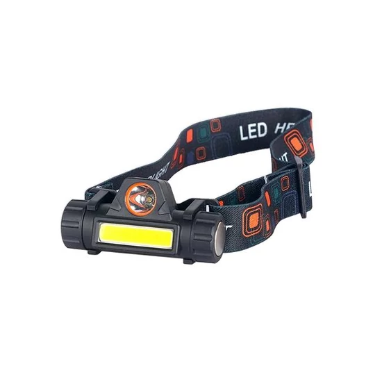 Led fejlámpa xd-hh130 1w cob + 1w led akkumulátor