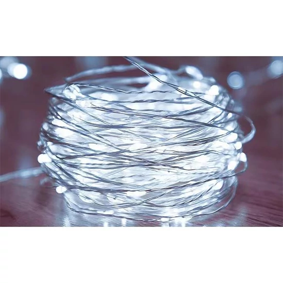 LED FÉNYFÜZÉR 10 MÉTERES 100 DB LED  HIDEG FEHÉR