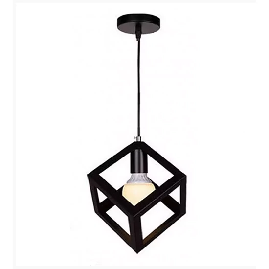 Led csillár függő e27 cube x1 fekete