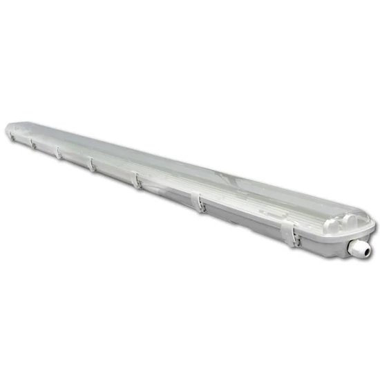 Üres lámpatest vízálló IP65 led fénycsőnek120cm 2x36W Átlátszó