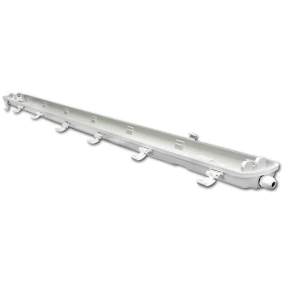 Üres lámpatest vízálló IP65 led fénycsőnek120cm 2x36W Átlátszó