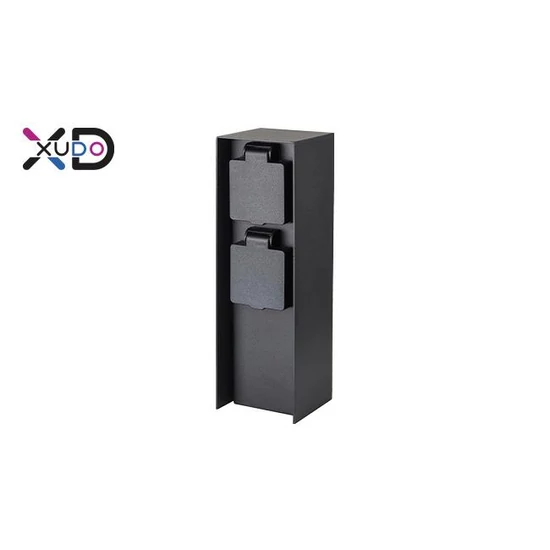 Kerti oszlop ip44 2x 230v aljzat  fekete
