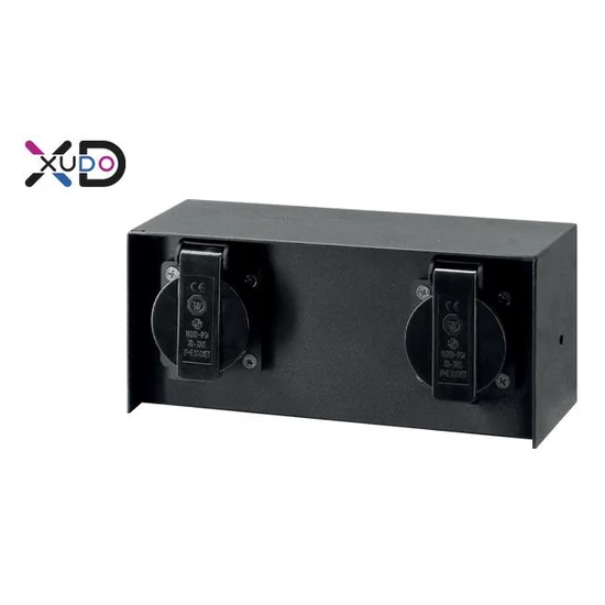 Homlokzati aljzat 2x 230v fekete ip44