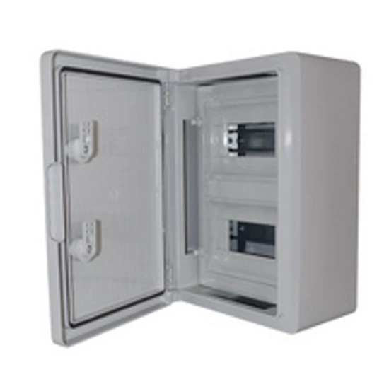 Műanyag elosztószekrény maszkolt 350x250x150mm, 2x8 modul, IP65, ABS, fém szerelőlappal