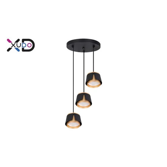 Függeszték x3 gx53 fekete+arany kör