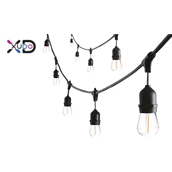 LED füzér 10m 10x E27 1W-os izzókkal