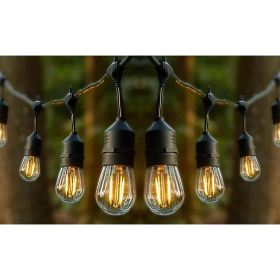 LED füzér 10m 10x E27 1W-os izzókkal