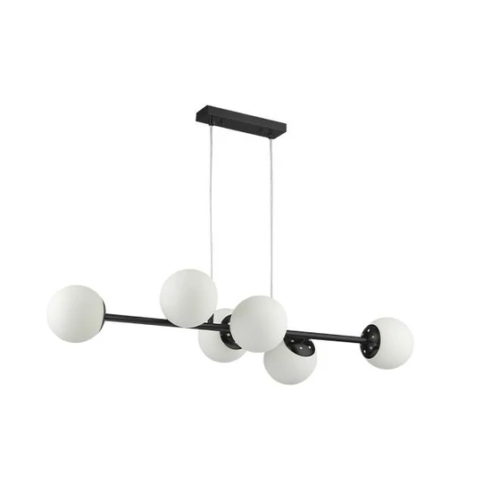 E27 bali függőlámpa 90cm x6 fekete