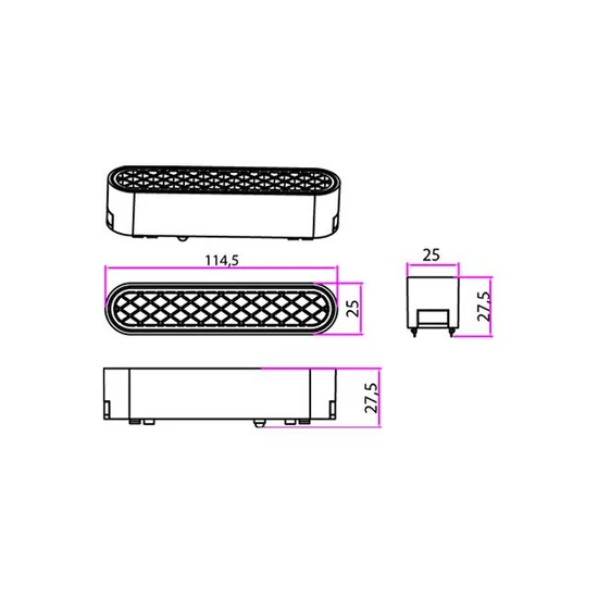 Luxo LED lámpa 48V 6W 4000K Linea UGR19 fekete