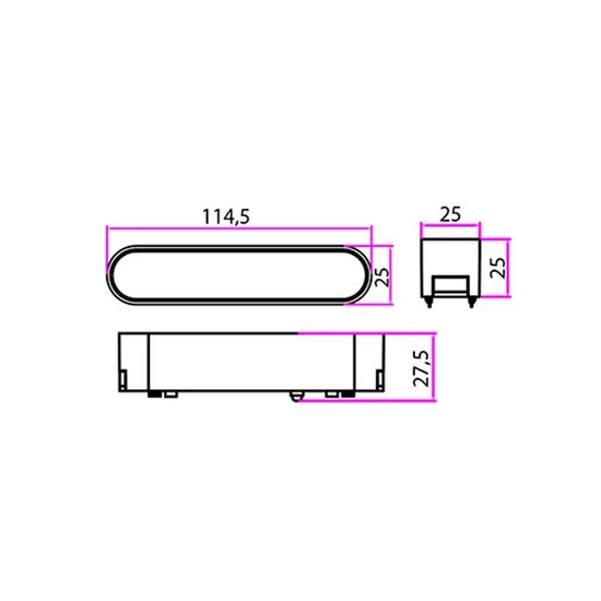Luxo Mágneses rendszerű LED lámpa Luxo 48V 6W 4000K Linea 90° fekete