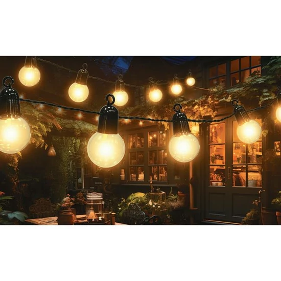 Napelemes LED füzér 10 LED 335cm