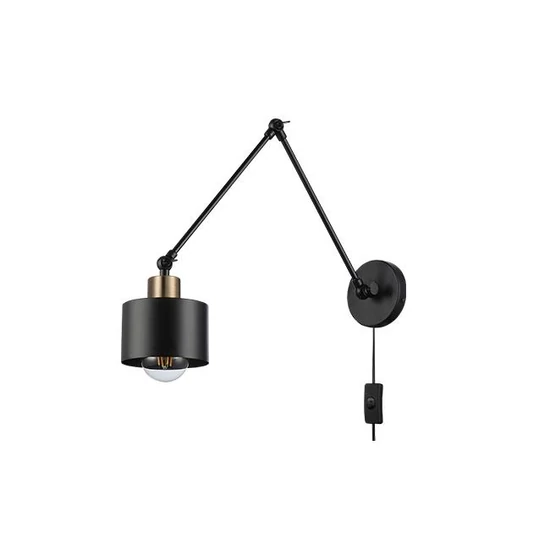 E27 LED Elza fali lámpa, kar x1, fekete + réz