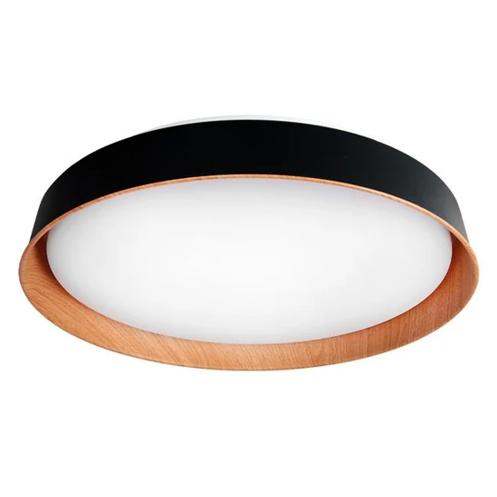 Led mennyezeti lámpa 3cct 54w fekete + fa távirányító