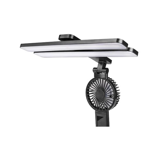 LED asztali lámpa beépített ventilátorral 3000-6000K fekete