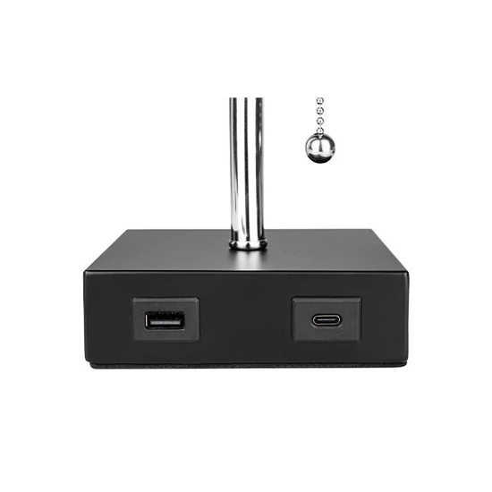 Boro E27 asztali lámpa 1x USB-A + 1x USB-C