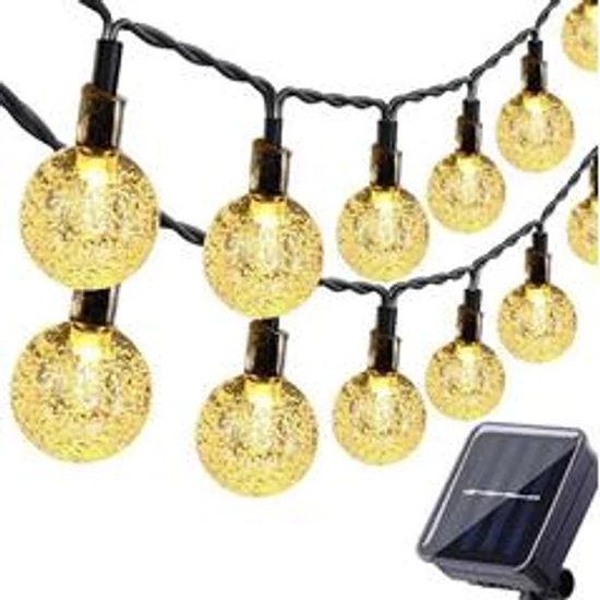 Napelemes LED füzér 40 LED 785cm kerek