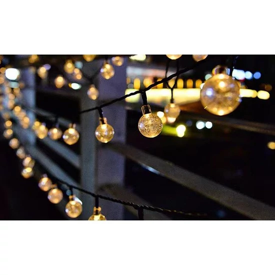 Napelemes LED füzér 40 LED 785cm kerek
