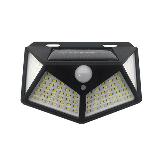 Led napelemes lámpa 100xsmd mozgás- és szürkületérzékelő