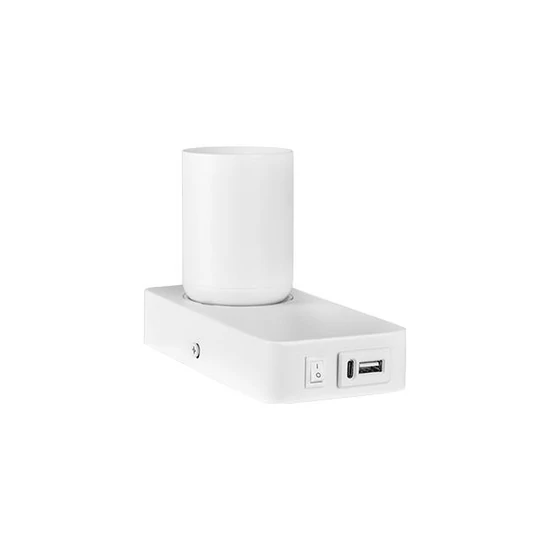 Timo GU10 fehér fali olvasólámpa USB A+C