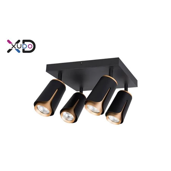 GU10 LED fali lámpa x4 fekete + arany négyzet