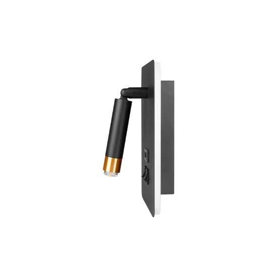Piero G9 + LED USB olvasó fali lámpa, fekete + arany.