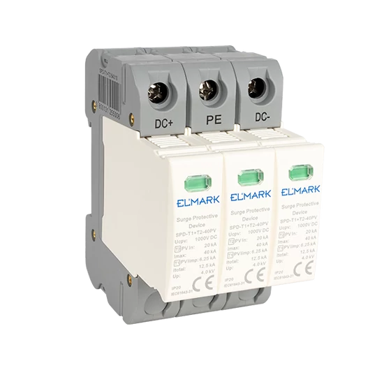DC típusú túlfeszültség levezető T1+T2 3P SPD DC 1000V 12.5kA