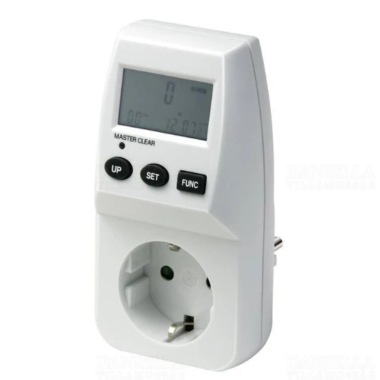 Fogyasztásmérő dugaljba digitális 16A, max. 3680W